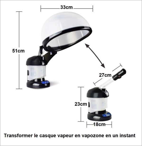 Hair steamer transformable en vapozone cheveux